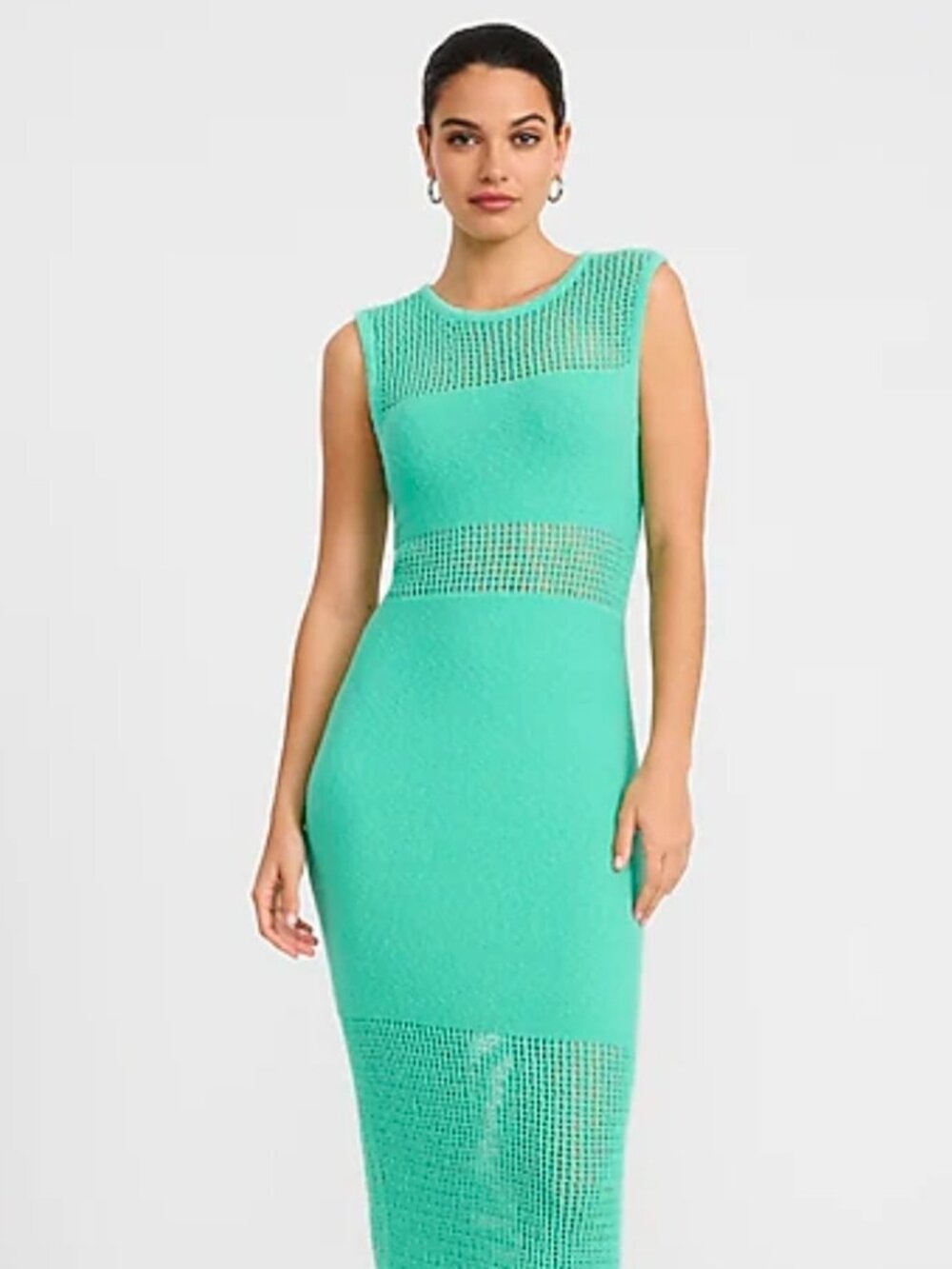 NWT Express Open Stitch Crew Neck Sleeveless Sweater Midi Dress (XL)